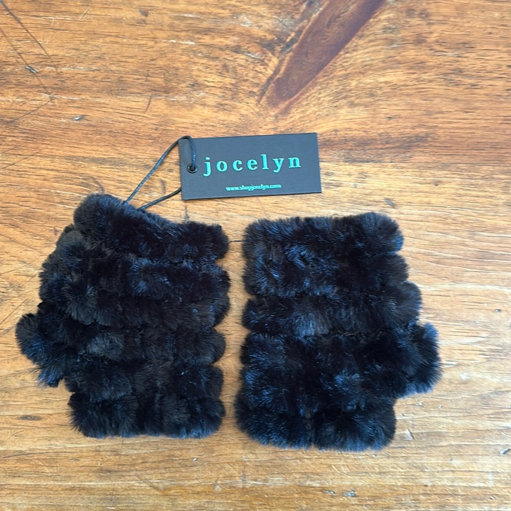 Faux fur fingerless Mandy Mittens by Jocelyn